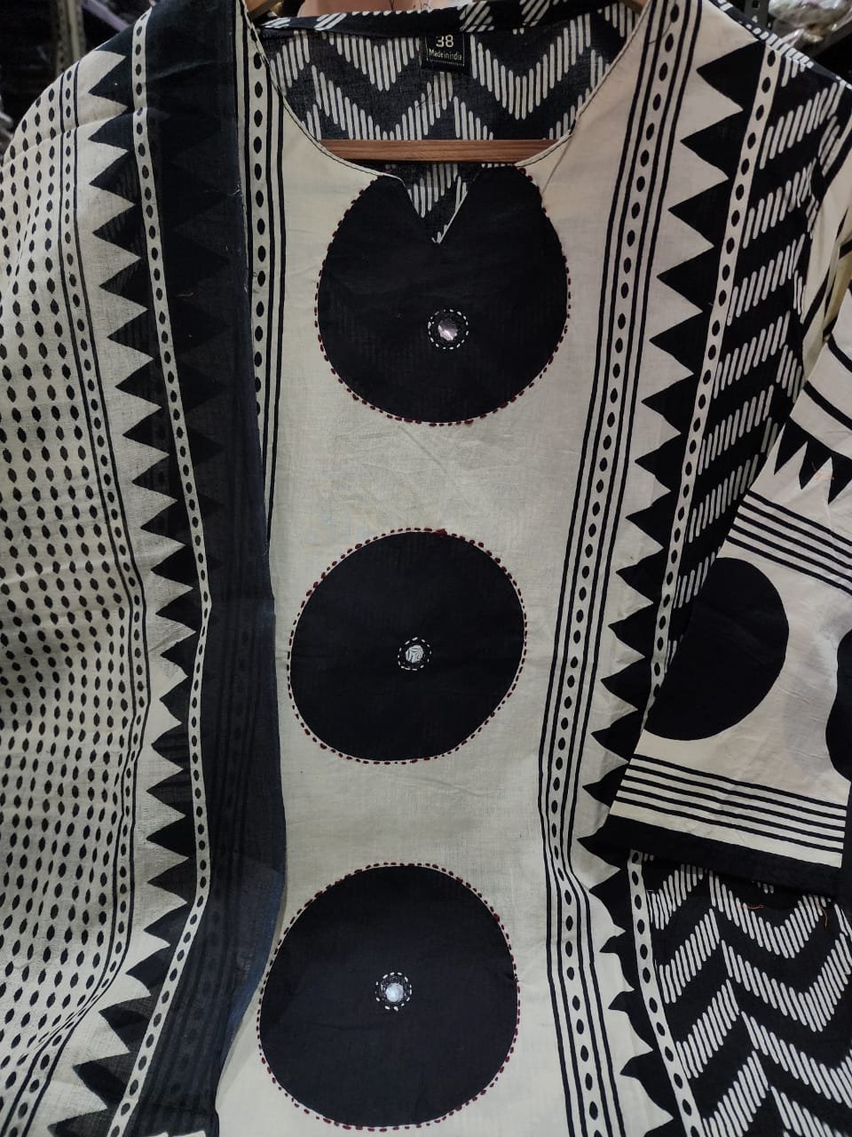 Black Elegant Ajrakh Cotton Suit Set